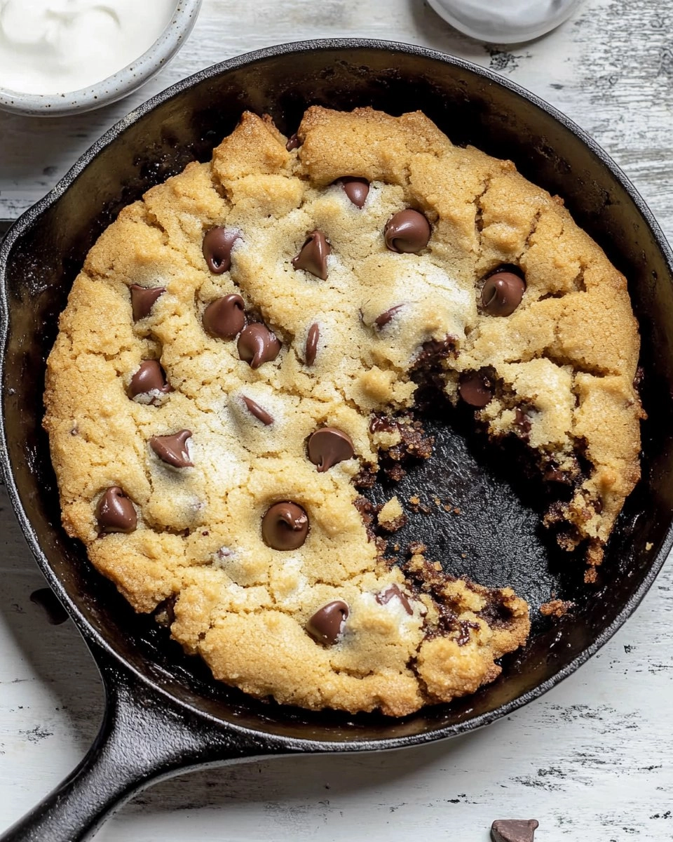 Chewy Gooey Chocolate Chip Skillet Cookie