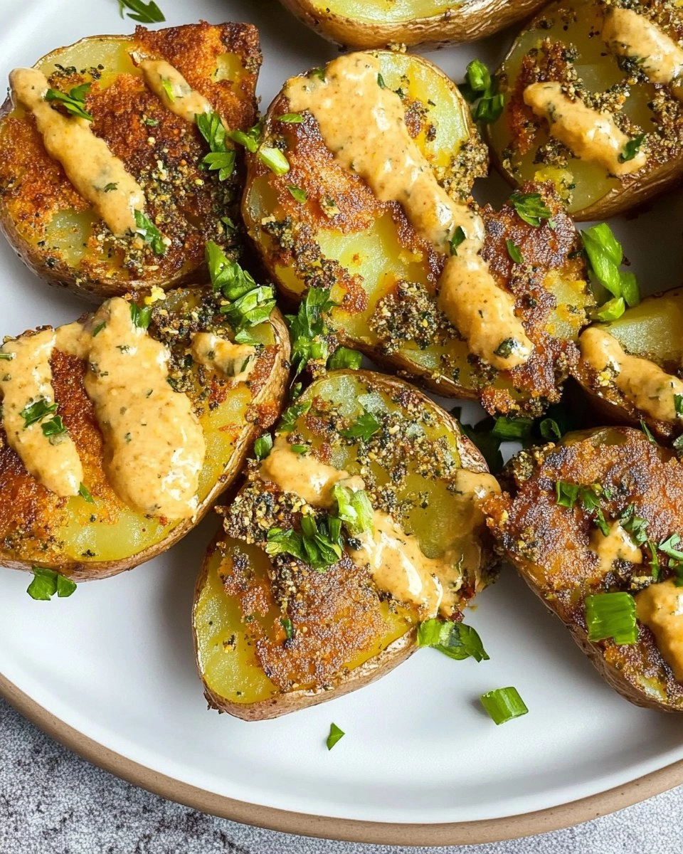 Crispy Smashed Potatoes with Garlic & Za'atar 110 Crispy Smashed Potatoes with Garlic & Za'atar