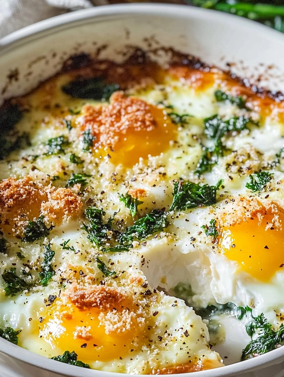 Easy Baked Eggs Florentine