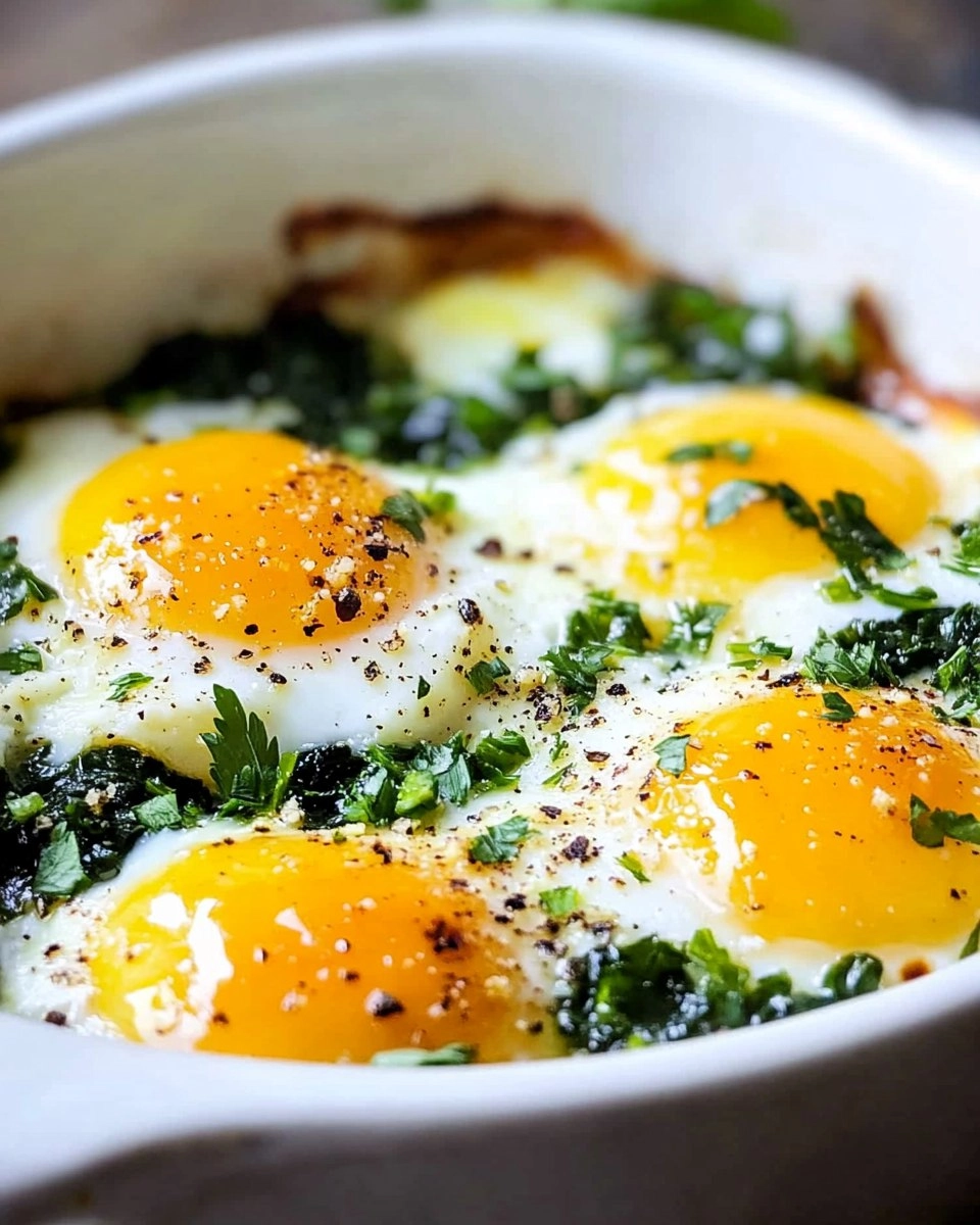 Easy Baked Eggs Florentine