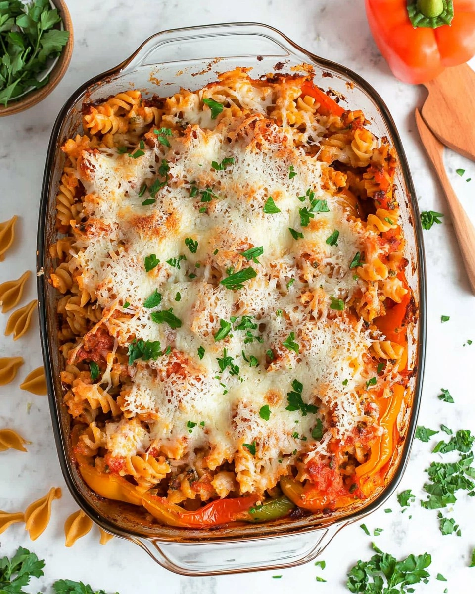 Easy Stuffed Pepper Pasta Bake