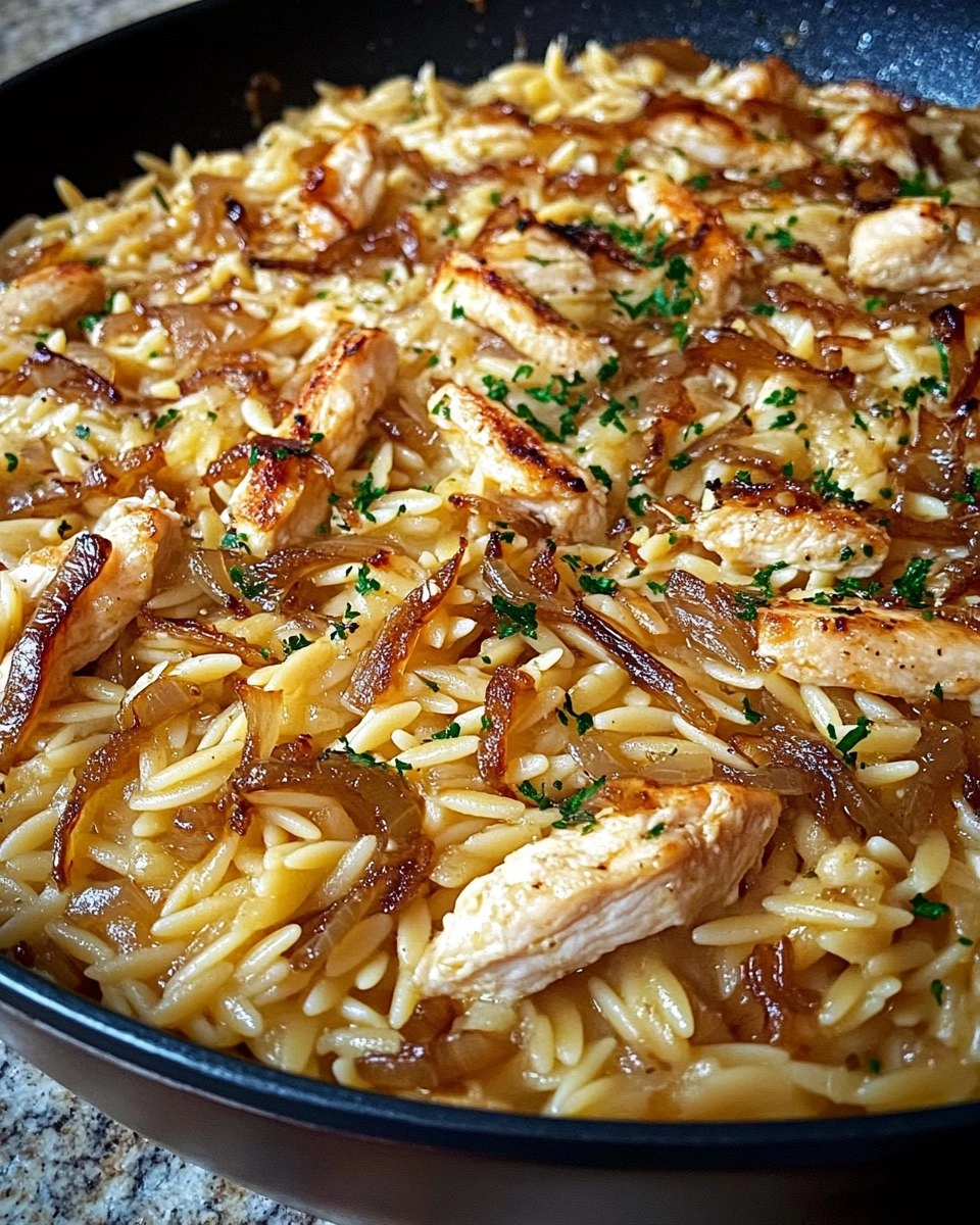 French Onion Chicken Orzo 142 French Onion Chicken Orzo
