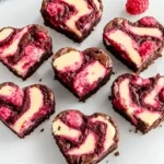 Heart-Shaped-Brownies-with-Raspberry-Swirl-and-Cheesecake-Topping-Recipe