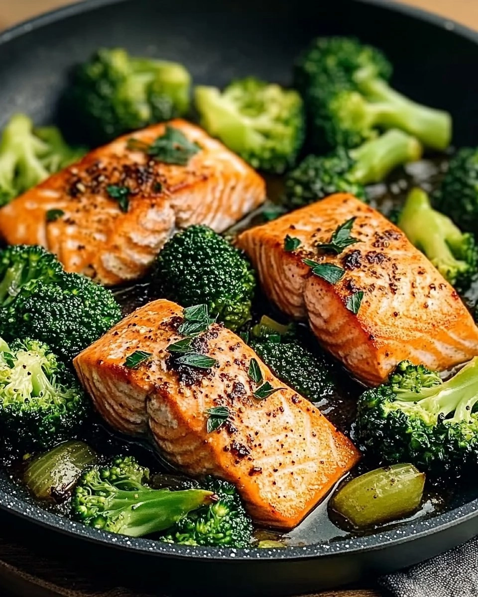One-Skillet Garlicky Salmon & Broccoli 105 One-Skillet Garlicky Salmon & Broccoli