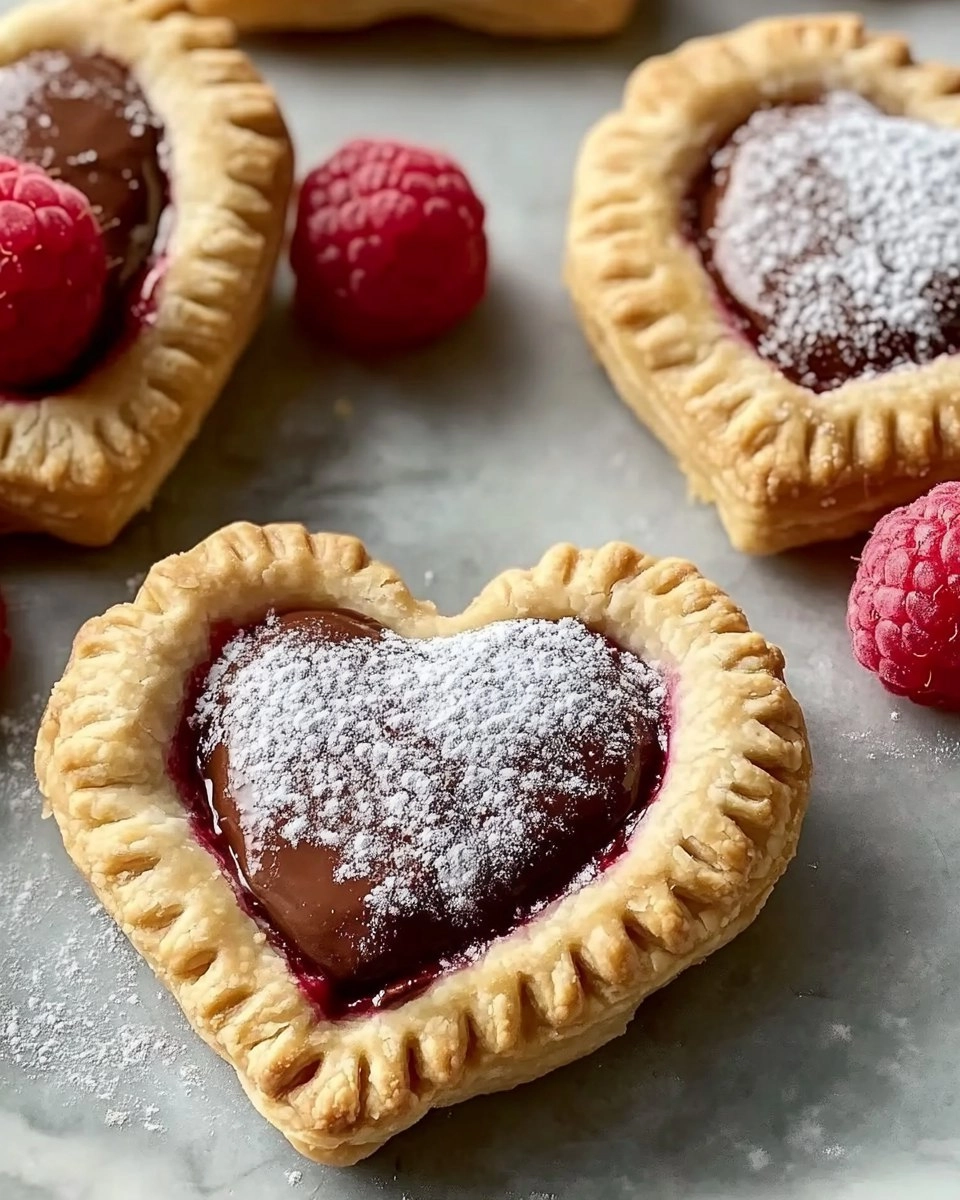 Raspberry Nutella Heart Pies