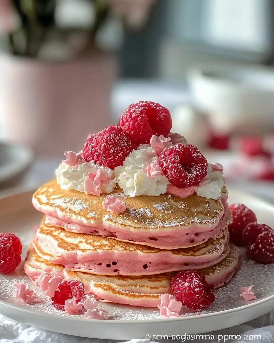 Romantic Brunch Ideas Pink Pancakes