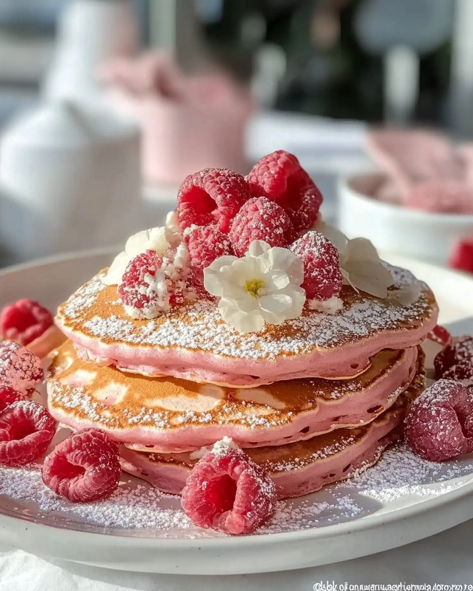Romantic Brunch Ideas Pink Pancakes