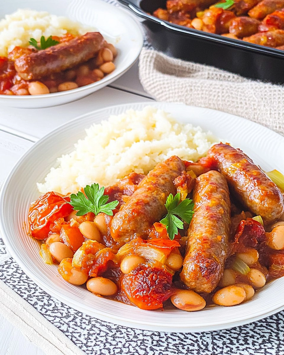 Sausage, Butter Bean & Tomato Tray Bake 110 Sausage, Butter Bean & Tomato Tray Bake