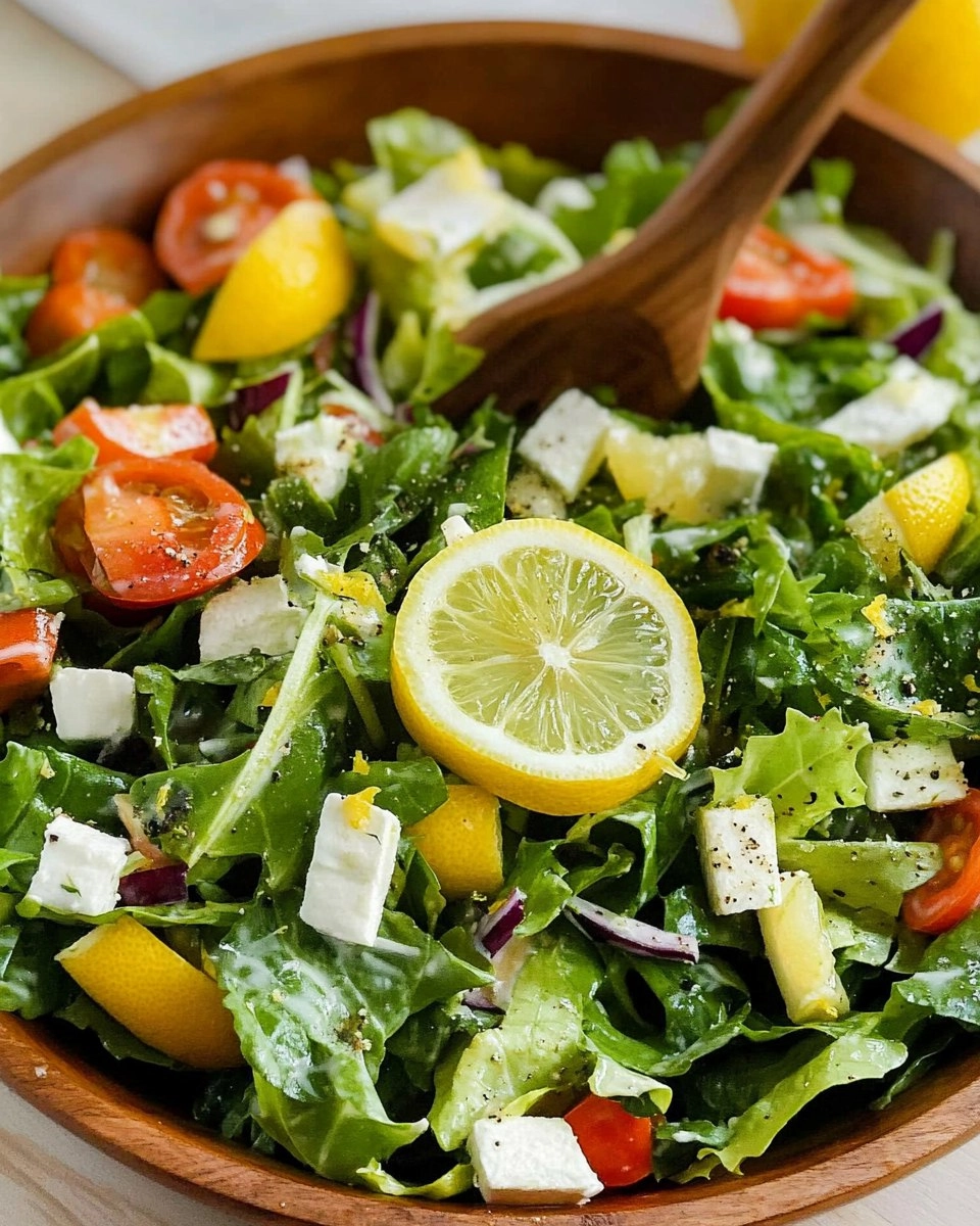 Spring Green Salad | Fresh Chopped Salad with Lemon Dressing