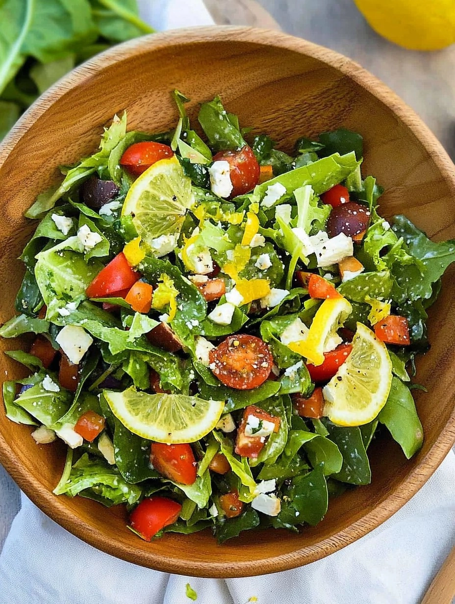 Spring Green Salad | Fresh Chopped Salad with Lemon Dressing