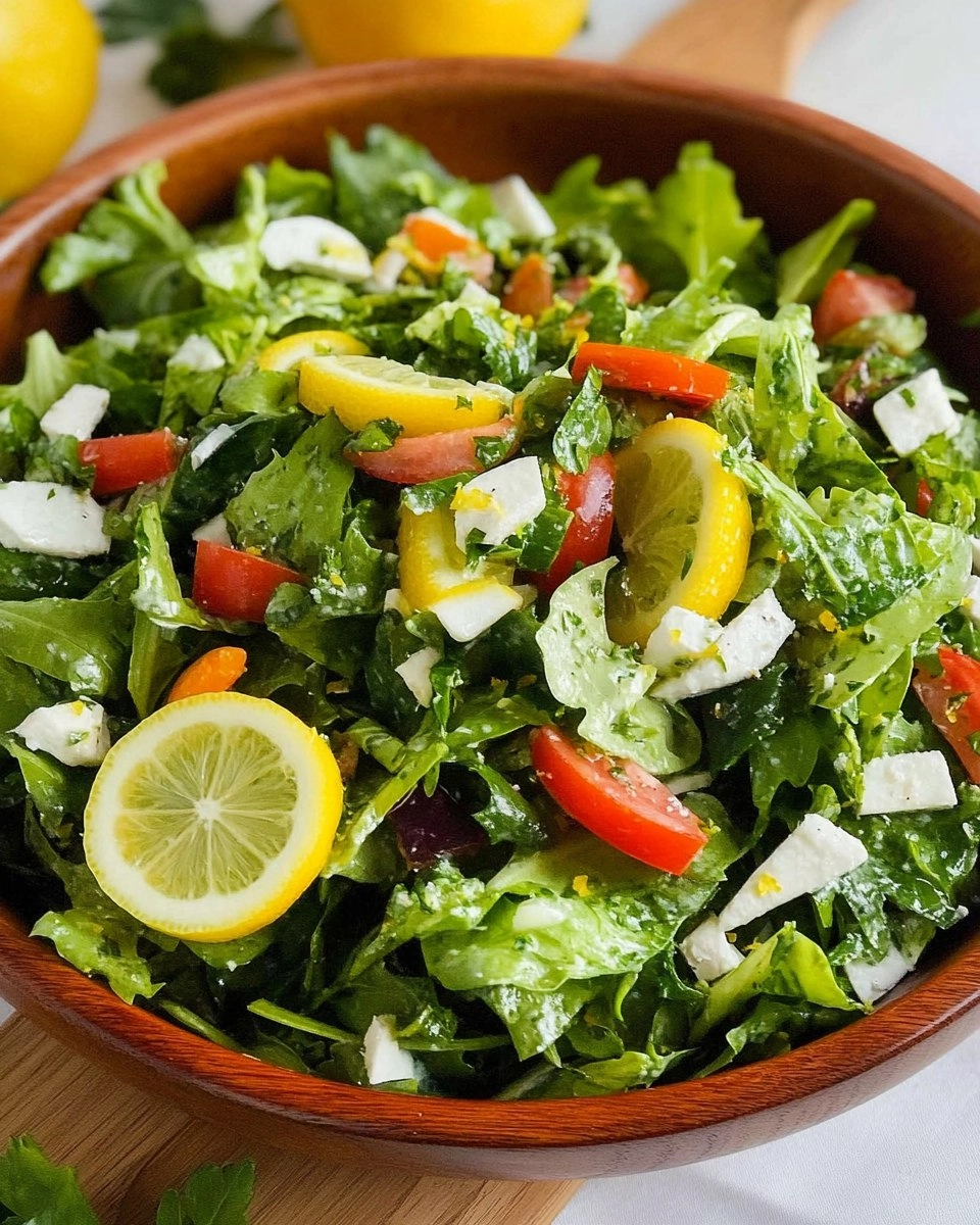 Spring Green Salad | Fresh Chopped Salad with Lemon Dressing