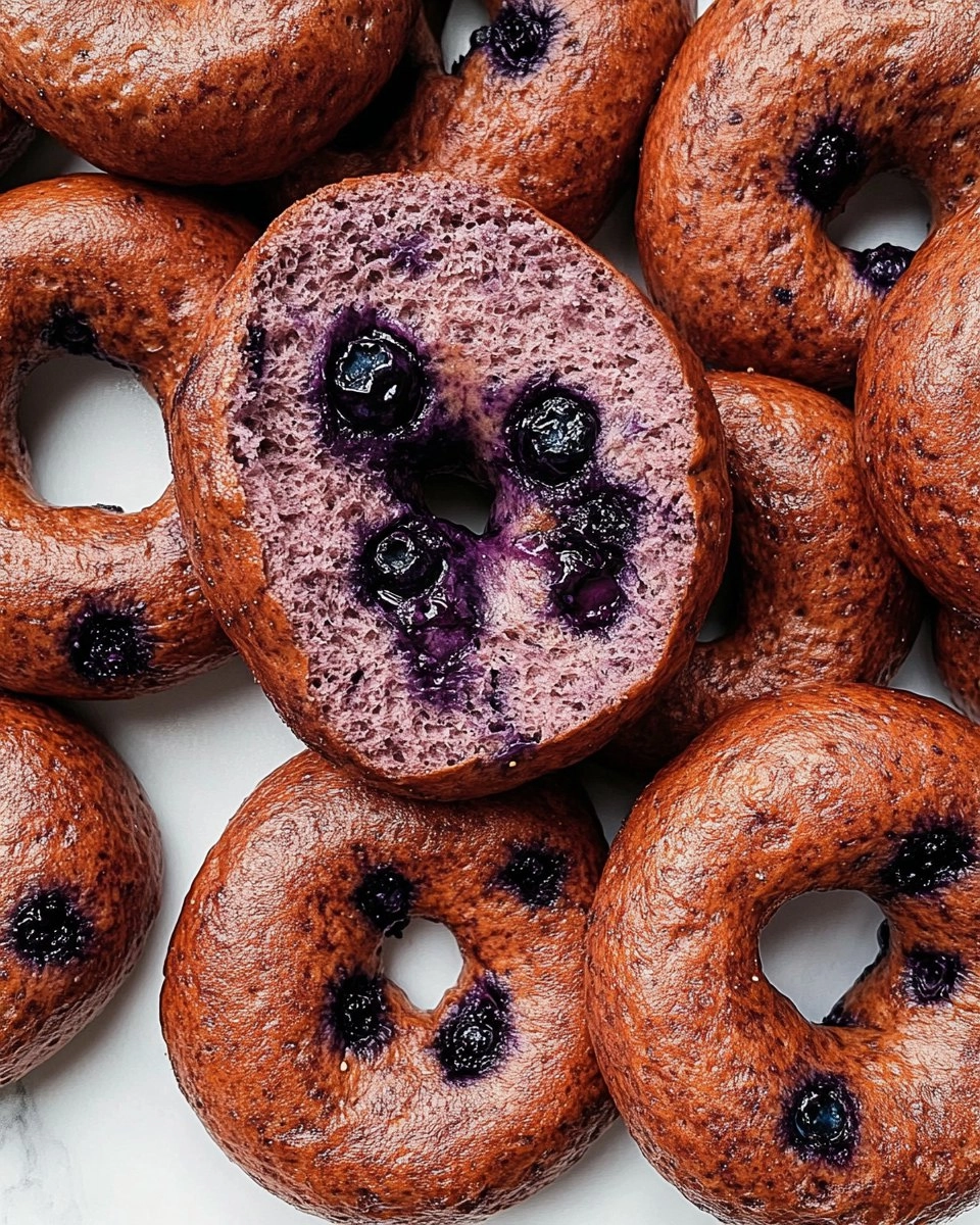 Valentine Homemade Blueberry Bagels (Real Flavor)