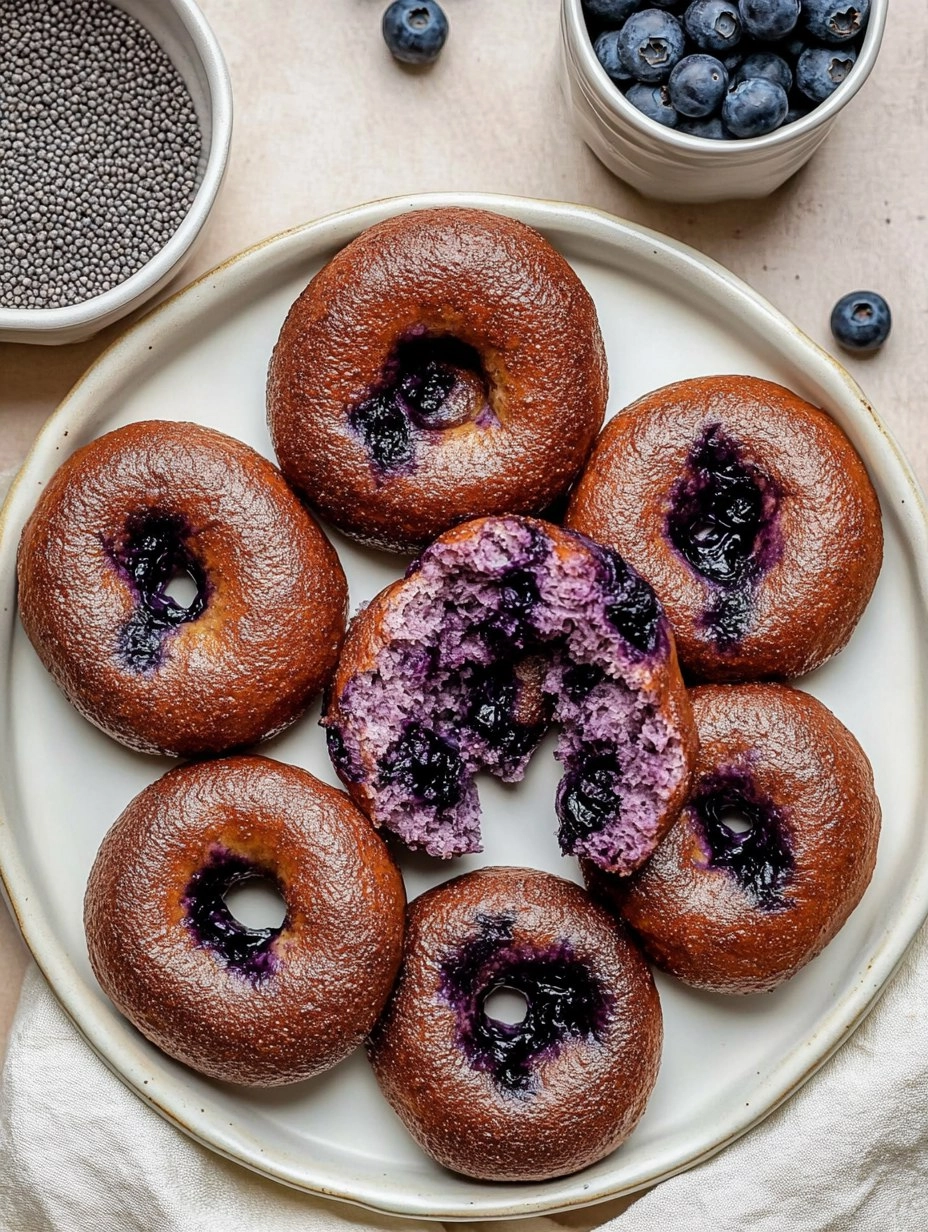 Valentine Homemade Blueberry Bagels (Real Flavor)