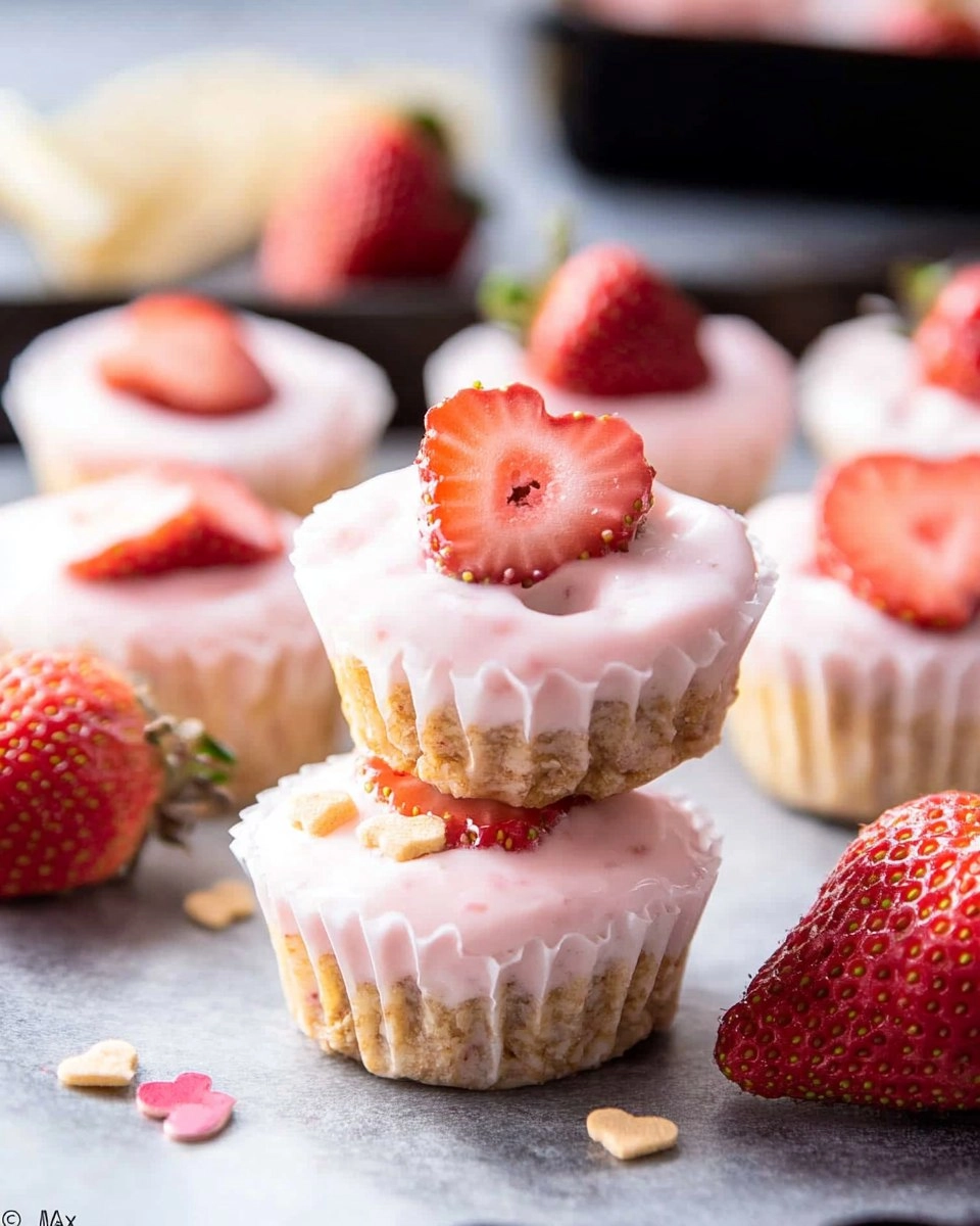 Valentine strawberry yogurt bites