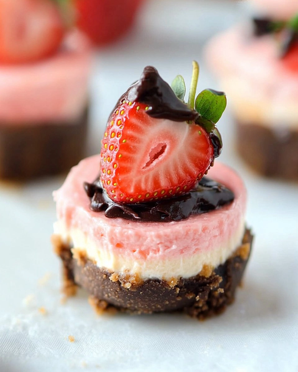 Valentine’s Day Chocolate Strawberry Mini Cheesecakes