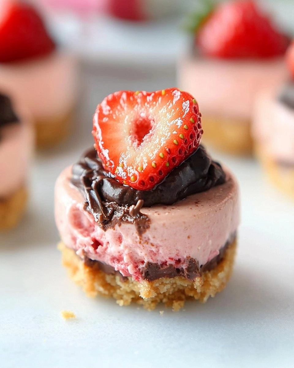 Valentine’s Day Chocolate Strawberry Mini Cheesecakes