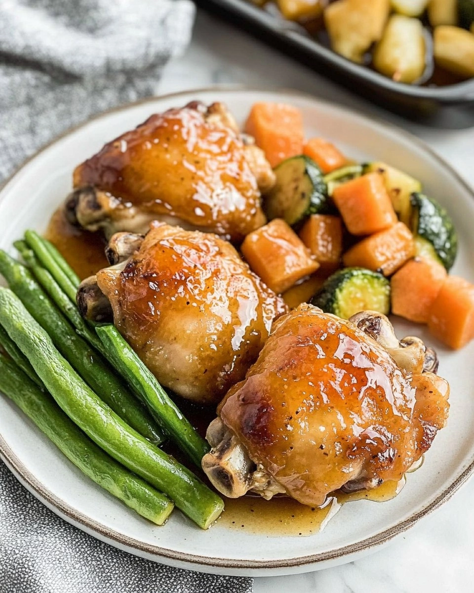 Baked Honey Garlic Chicken Thighs with Veggies 110 Baked Honey Garlic Chicken Thighs with Veggies