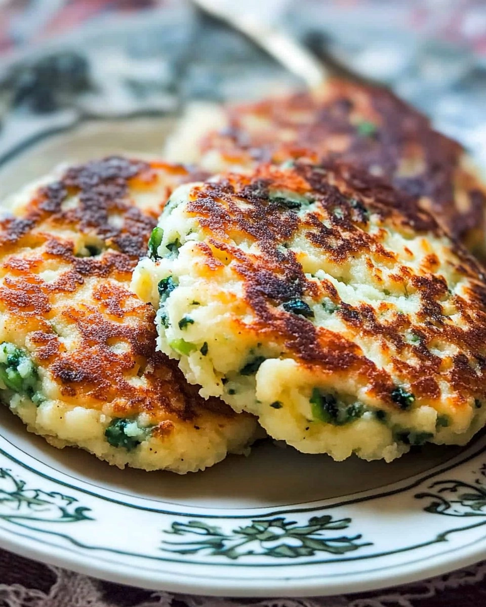 Cheesy Colcannon Potato Cakes with Scallions 110 Cheesy Colcannon Potato Cakes with Scallions