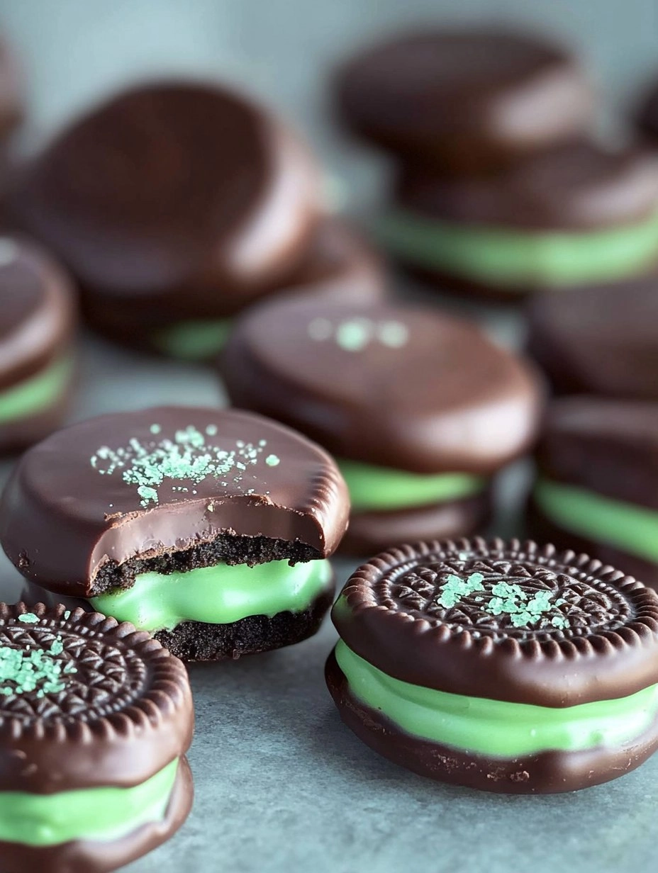 Chocolate Covered Mint Oreos