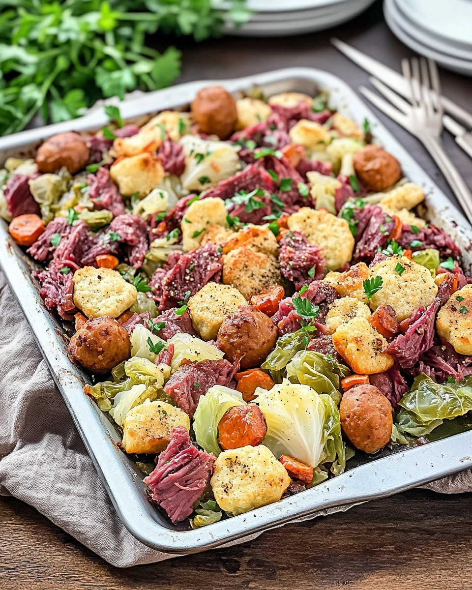 Corned Beef & Cabbage Sheet-Pan Dinner (No Boiling Pot Required) 97 Corned Beef & Cabbage Sheet-Pan Dinner (No Boiling Pot Required)