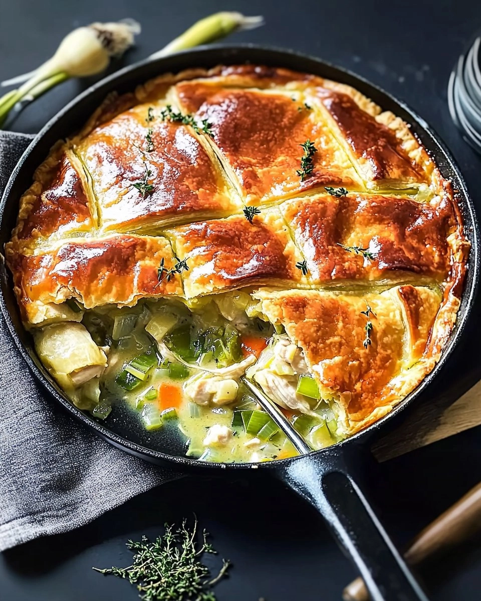 Cozy Chicken Pot Pie with Leeks & Thyme (Skillet Version)
