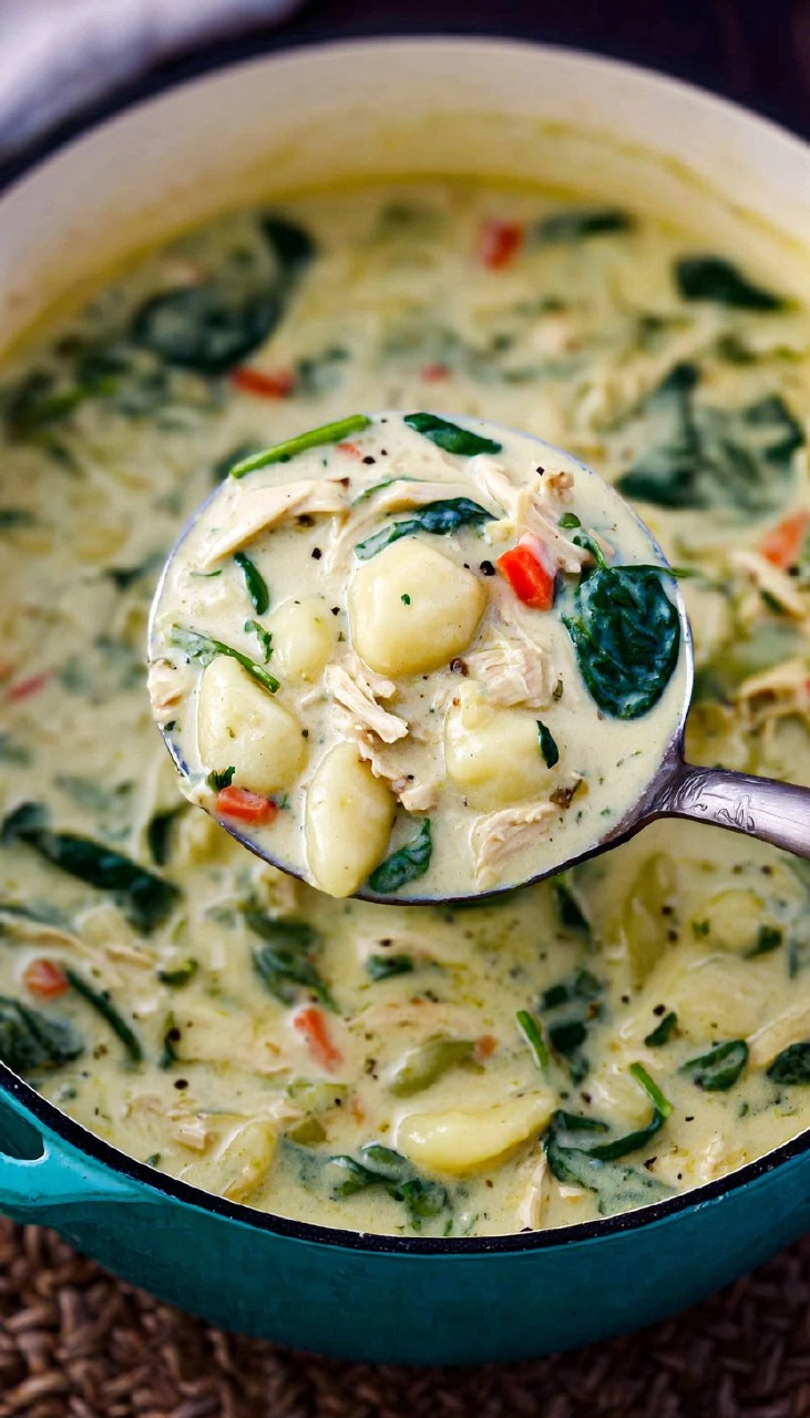 Creamy Chicken & Gnocchi Soup with Spinach 127 Creamy Chicken & Gnocchi Soup with Spinach