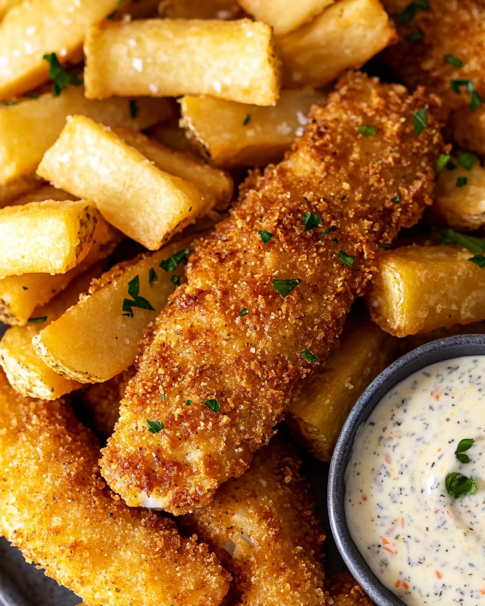 Crispy Baked Fish & Chips with Tartar Sauce