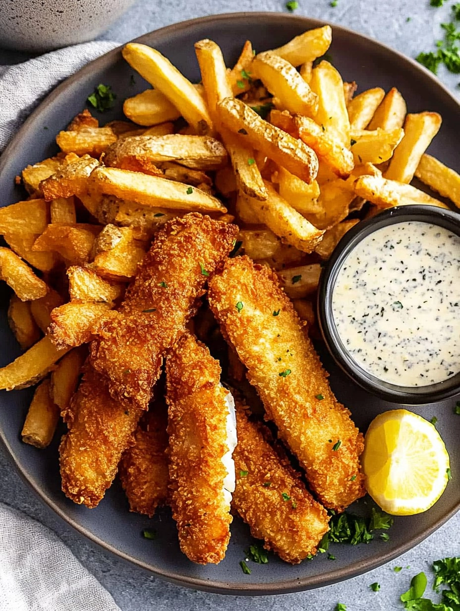 Crispy Baked Fish & Chips with Tartar Sauce