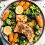 Honey Garlic Sheet-Pan Salmon with Broccoli & Carrots 113 Honey-Garlic-Sheet-Pan-Salmon-with-Broccoli-Carrots-Recipe