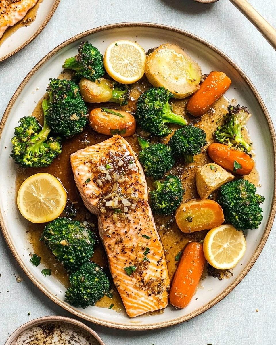Honey Garlic Sheet-Pan Salmon with Broccoli & Carrots 112 Honey Garlic Sheet-Pan Salmon with Broccoli & Carrots