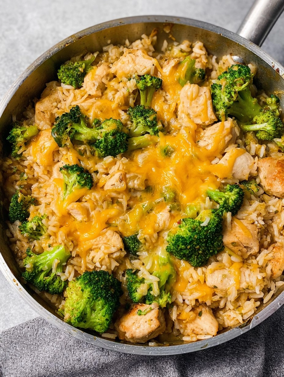 One Pan Cheesy Chicken Broccoli and Rice