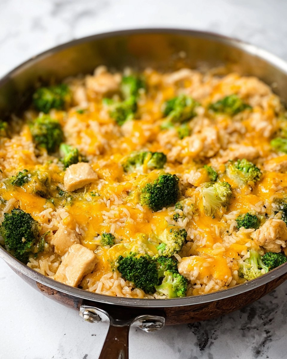 One Pan Cheesy Chicken Broccoli and Rice