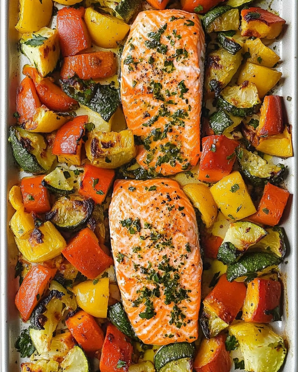 Sheet Pan Salmon | Baked Salmon with Roasted Vegetables