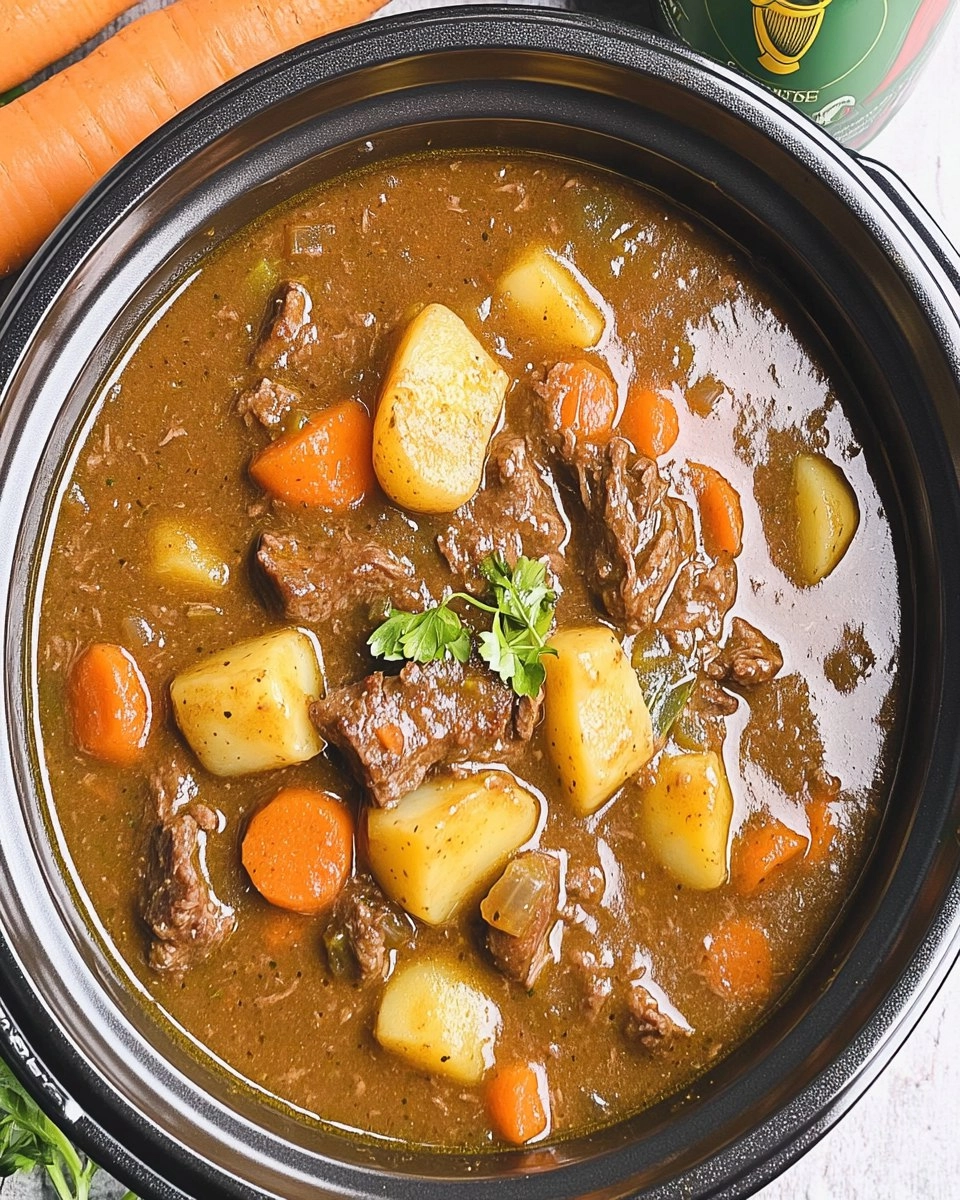 Slow Cooker Guinness Beef Stew with Potatoes & Carrots