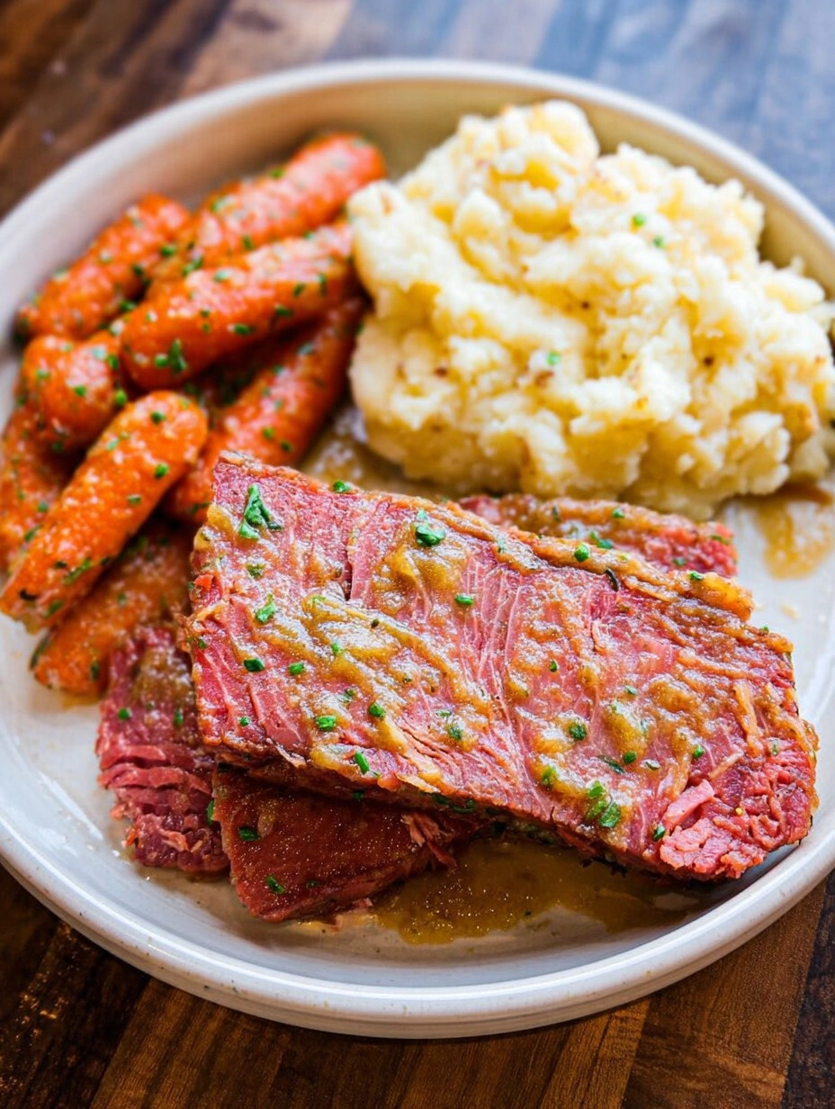 Slow Cooker Maple Mustard Corned Beef