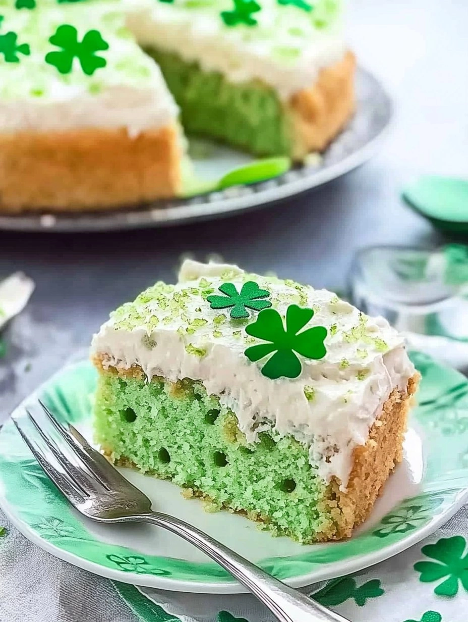 St. Patricks Day Lime Poke Cake