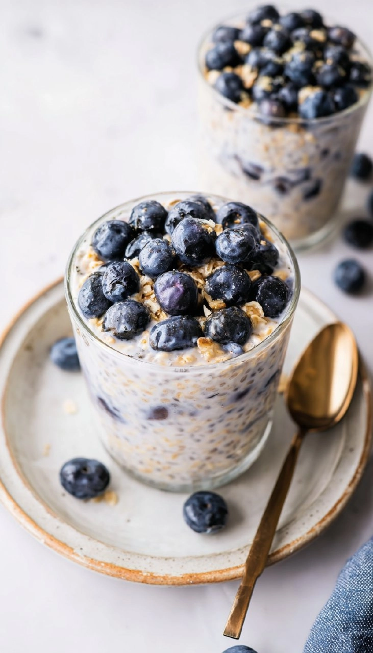 Blueberry Overnight Oats (5-Ingredient, Meal-Prep)