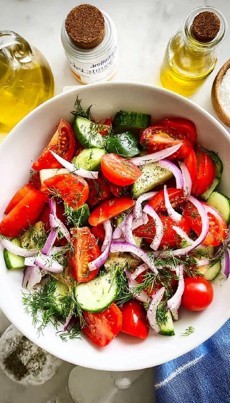 Easy Cucumber Tomato Dill Salad