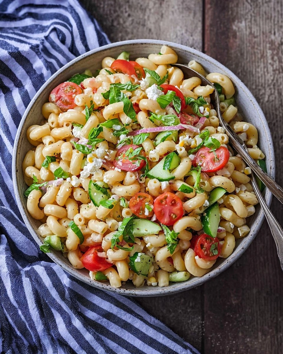 Fresh Summer Pasta Salad with Corn & Nectarines