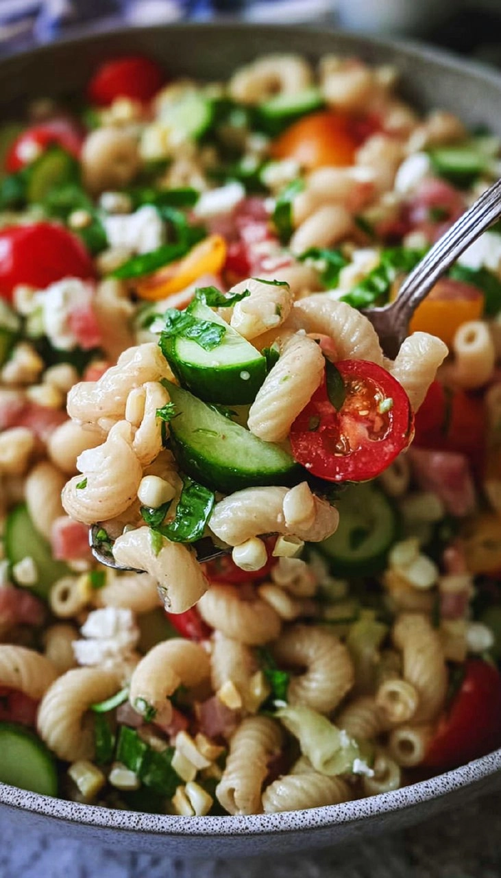 Fresh Summer Pasta Salad with Corn & Nectarines