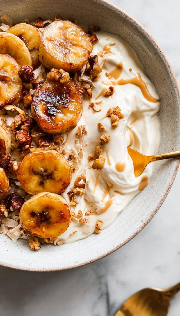 High-Protein Caramelized Banana Yogurt Bowl