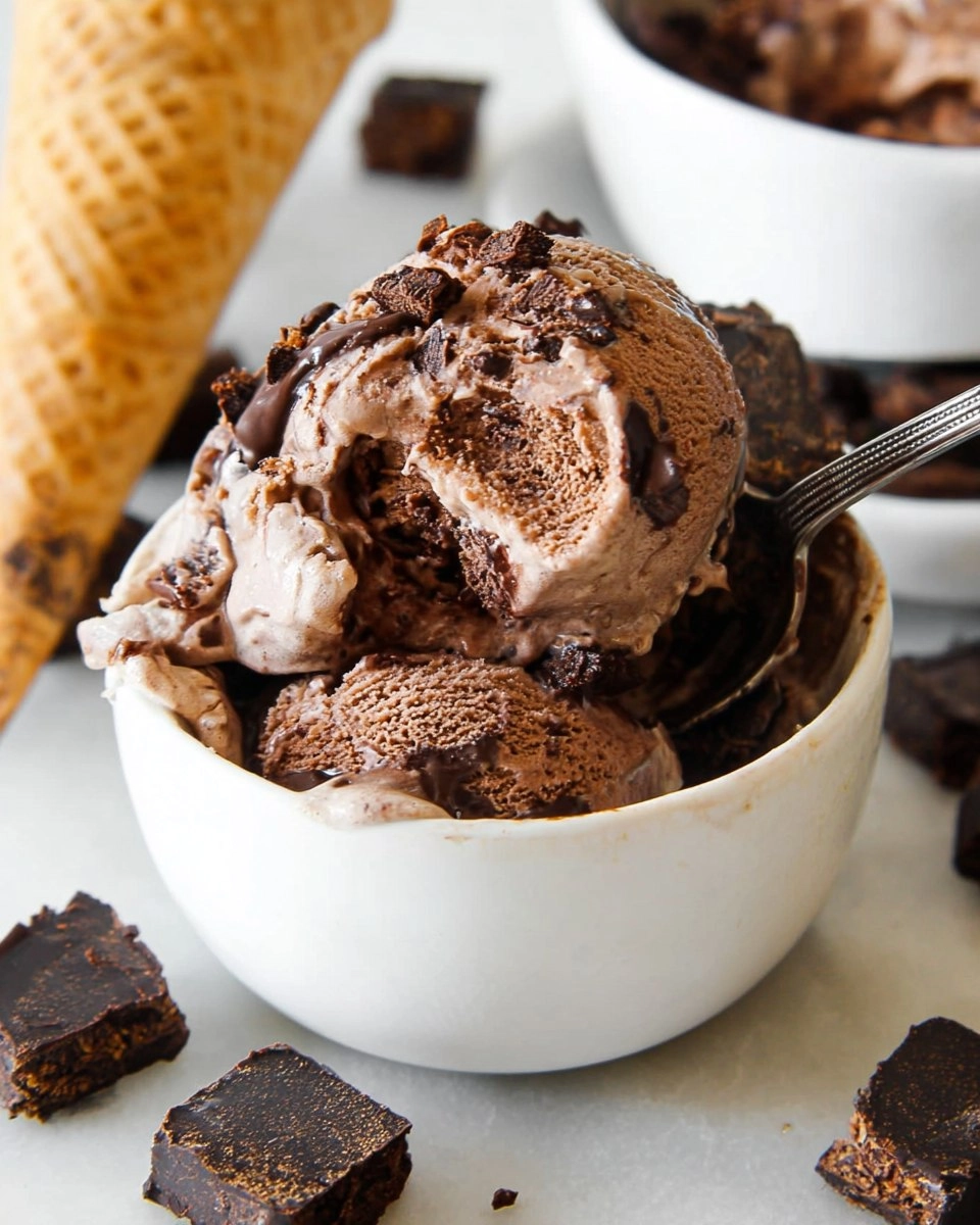 No Churn Chocolate Fudge Brownie Ice Cream