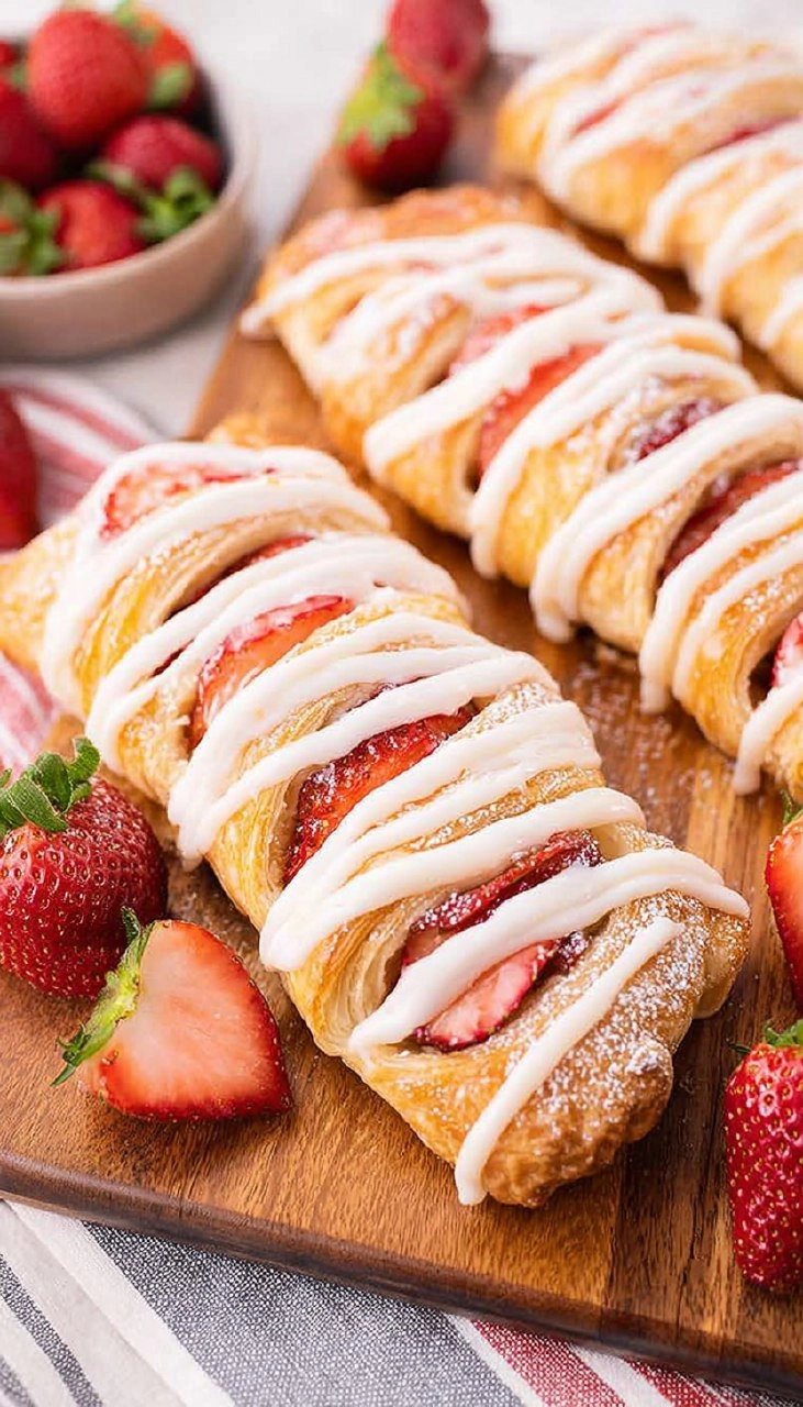 Strawberry Cream Cheese Danish | Easy Puff Pastry Breakfast Pastry