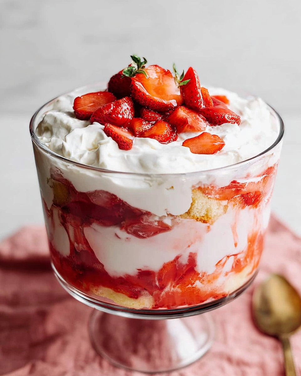 Strawberry Shortcake Trifle with Angel Food Cake