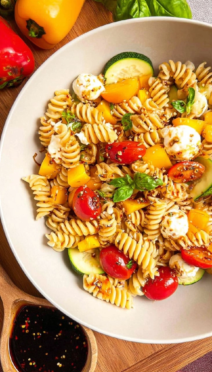 Summer Pasta Salad with White Balsamic Vinaigrette