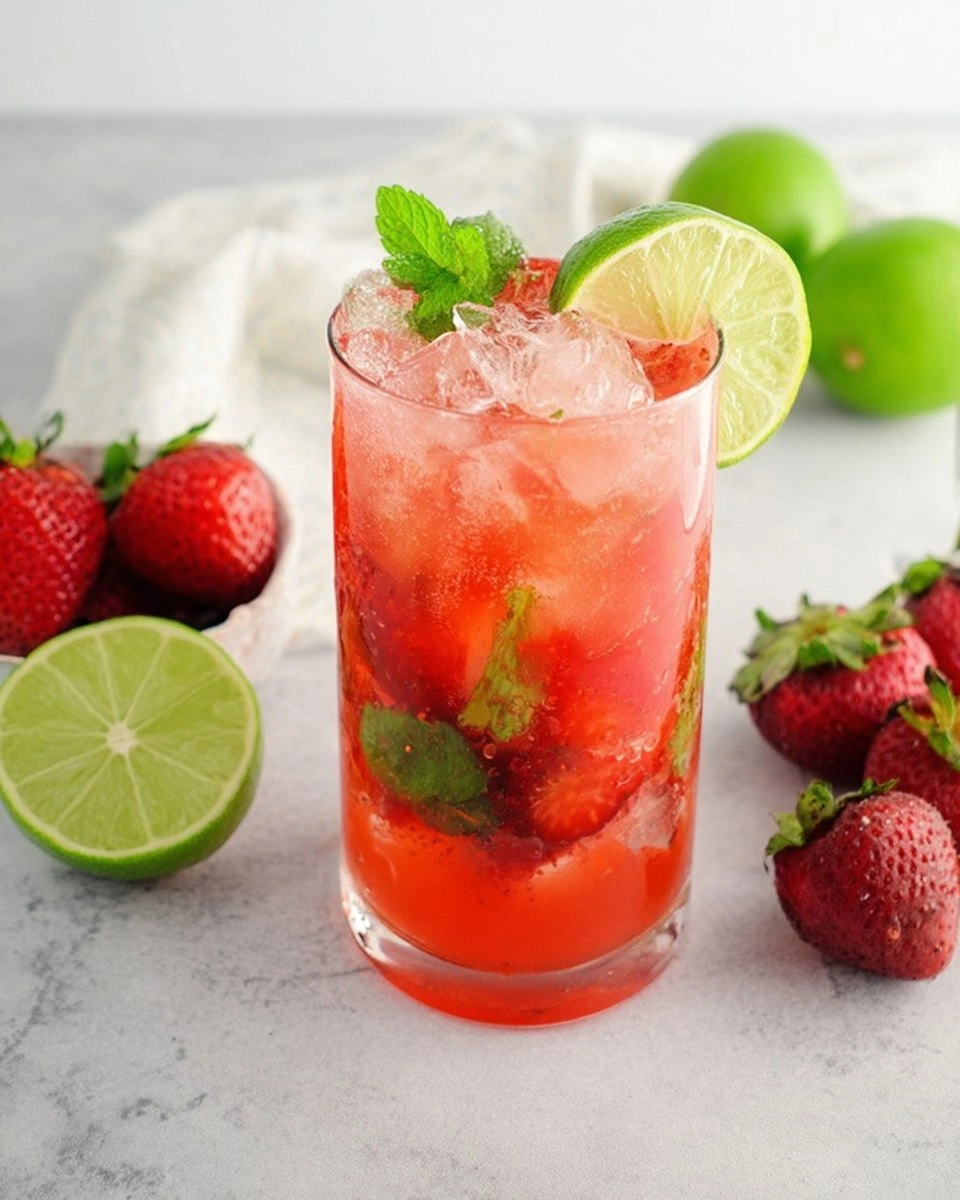 Virgin Strawberry Mojito Mocktail