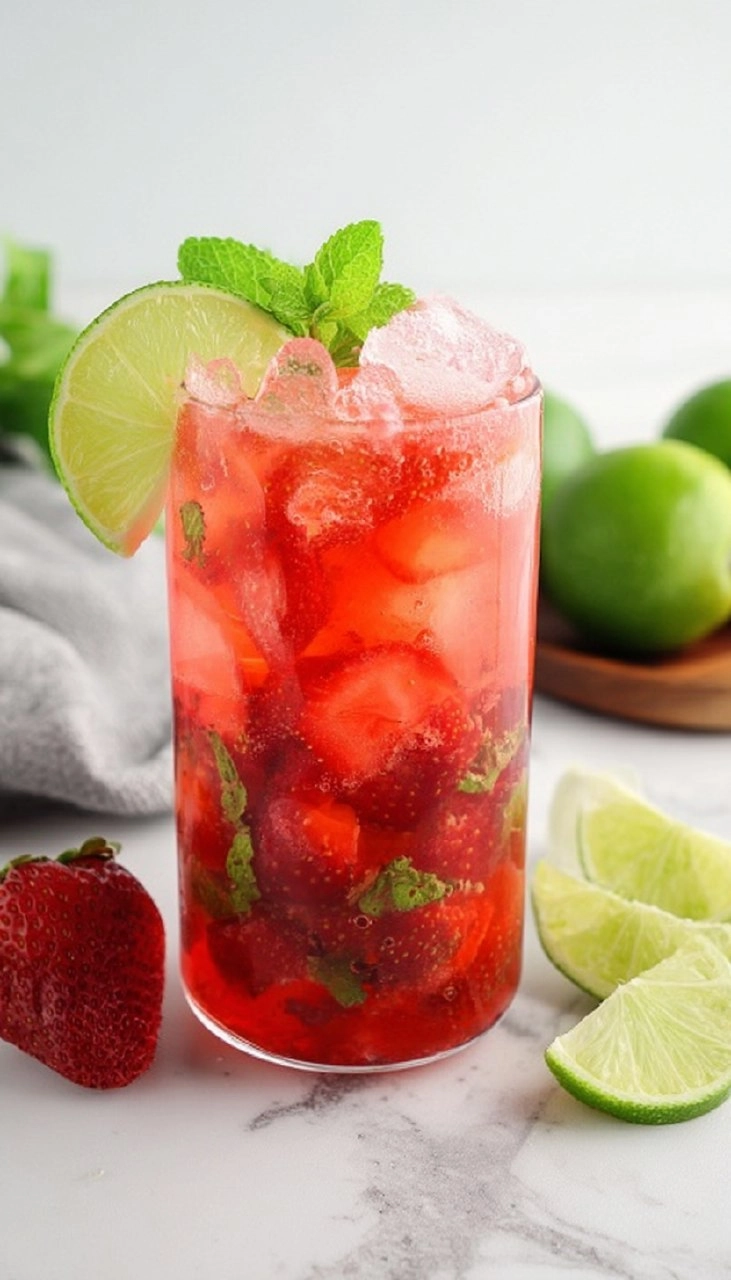 Virgin Strawberry Mojito Mocktail
