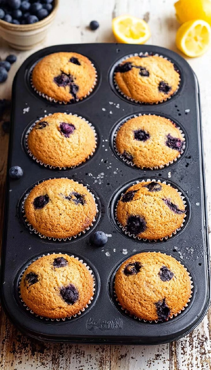 Almond Flour Lemon Blueberry Muffins (Paleo, Soft & Moist)