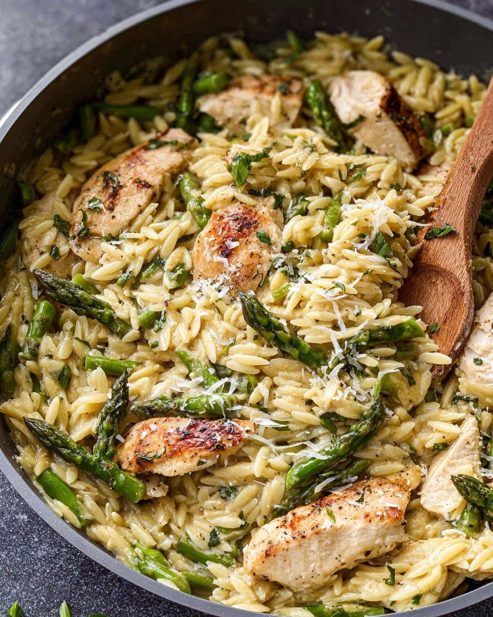 Asparagus Orzo with Chicken
