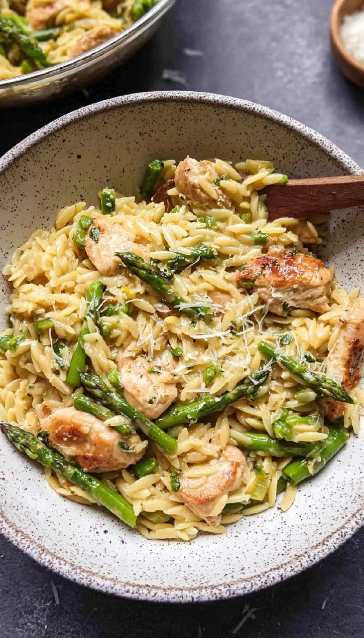 Asparagus Orzo with Chicken
